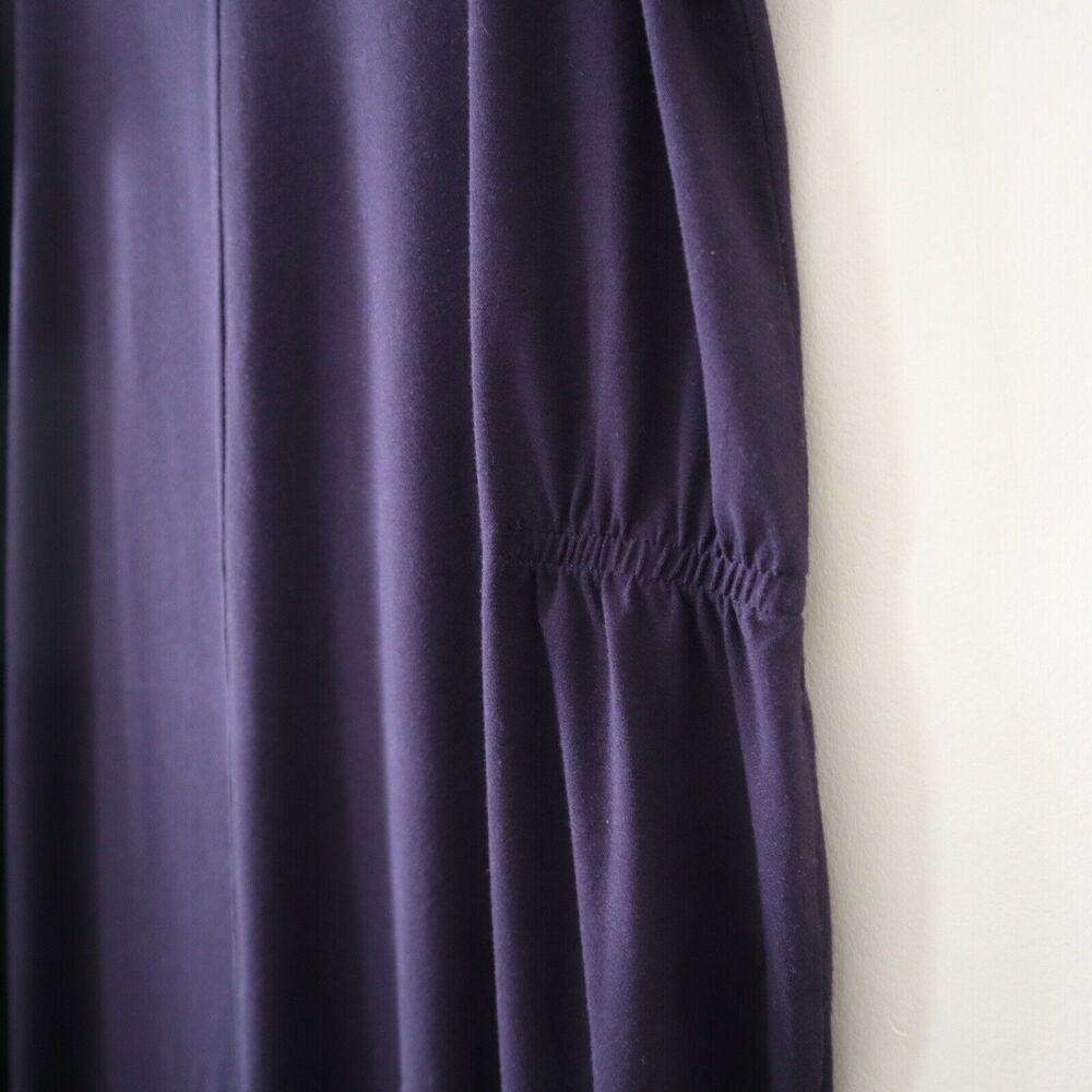 Eileen Fisher Ballet Neck Asymmetric Jersey Dress Purple Ruched Side - Picture 11 of 11